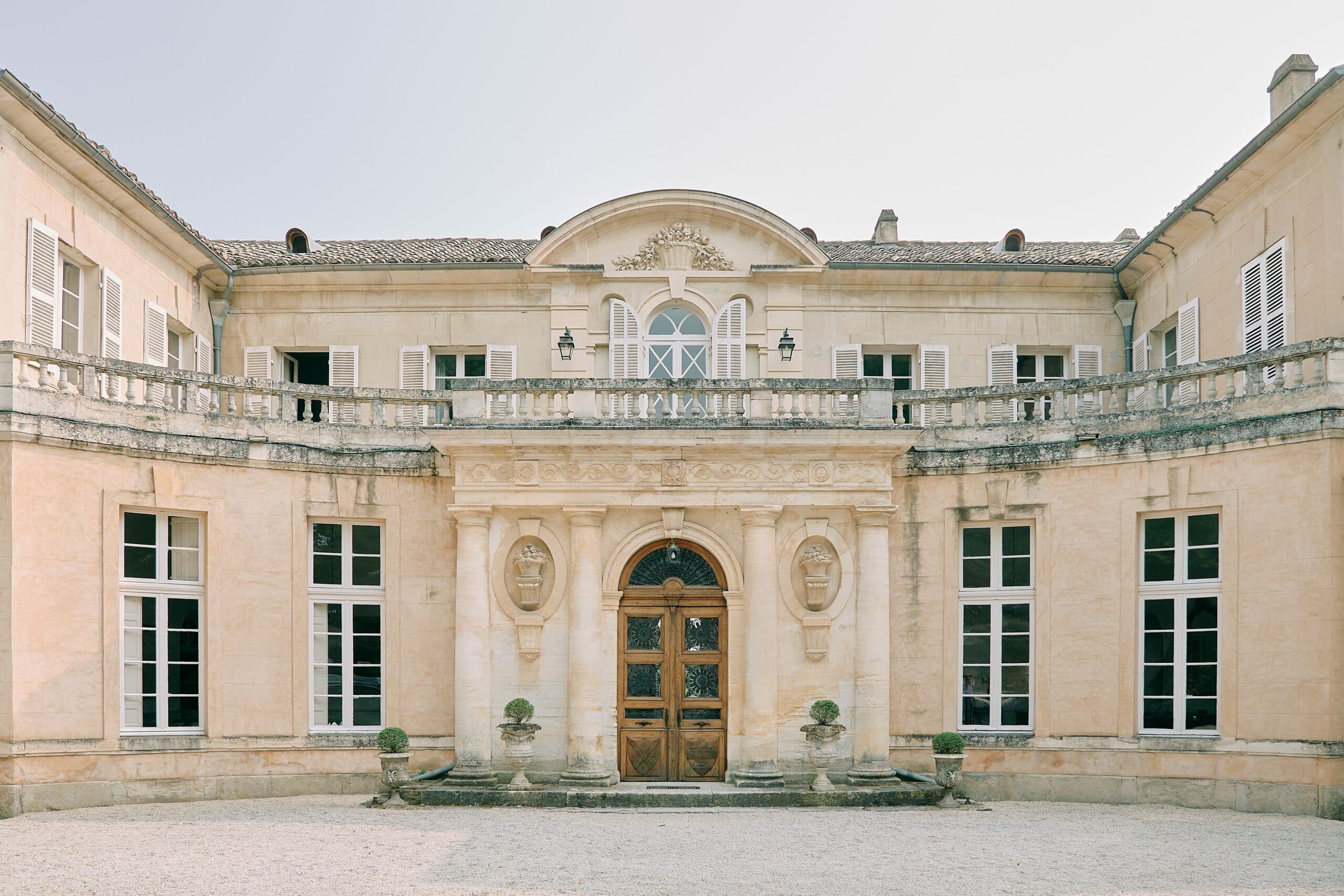 Elopement in Provence at Chateau Martineau with team at Elope With Allure. Chateau facade