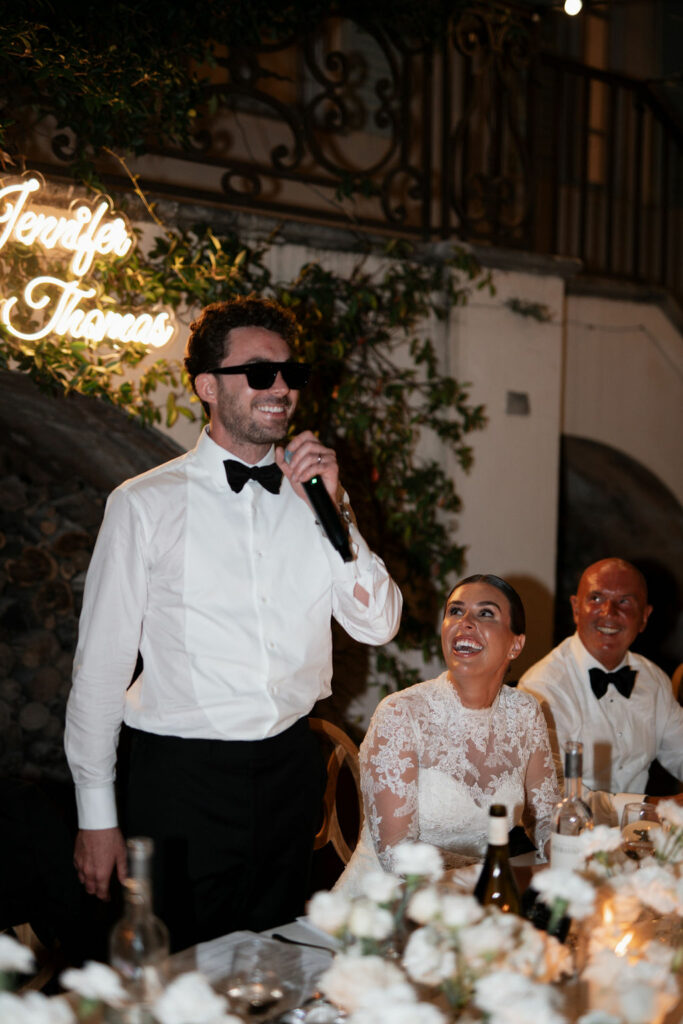 groom during wedding speech